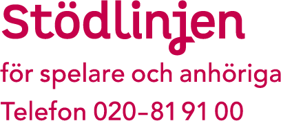 Spelar du för mycket? Ring Stödlinjen 020-819 100