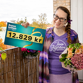 Bonus-vinst för Datumlotteriets prenumerant Eva-Marie