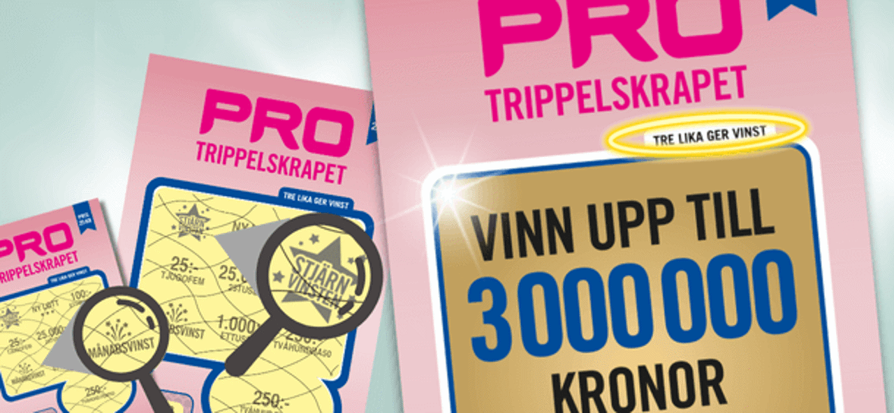 PRO Trippelskrapet med chans att vinna upp till 3 miljoner kronor.