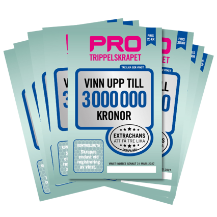 PRO Trippelskrapet – chans att vinna upp till 3 miljoner kr.