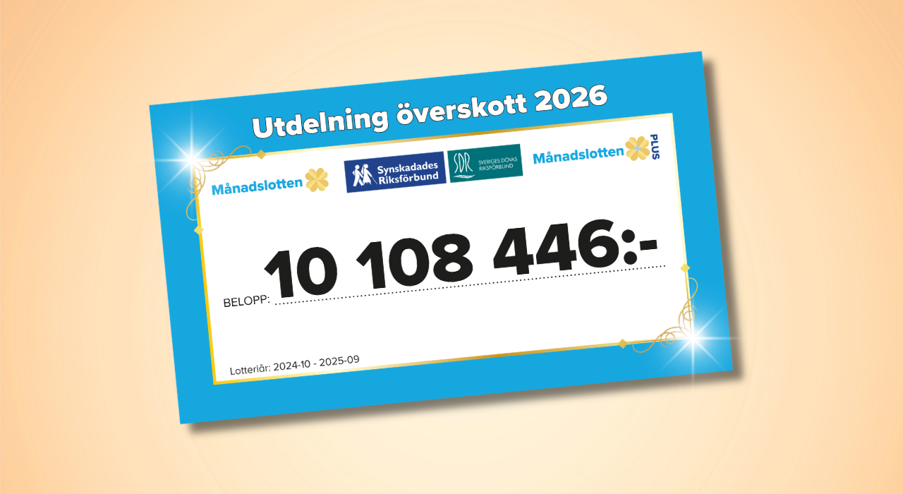 Överskottscheck på 10 108 446 kr