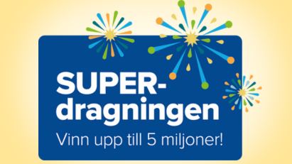 Superdragningen – vinn upp till 5 miljoner kronor med färgglada fyrverkerier i bakgrunden.