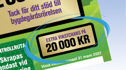 Landsbygdslott "Extra vinstchans på 20 000 kr" från Landsbygdslotten.
