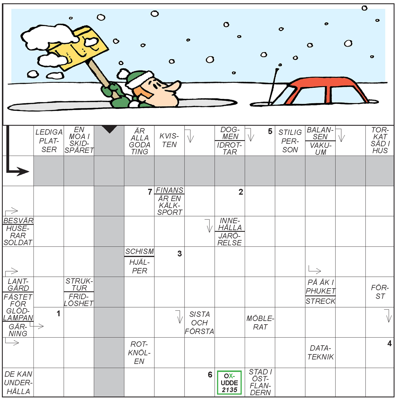 Datumlotteriet korsord